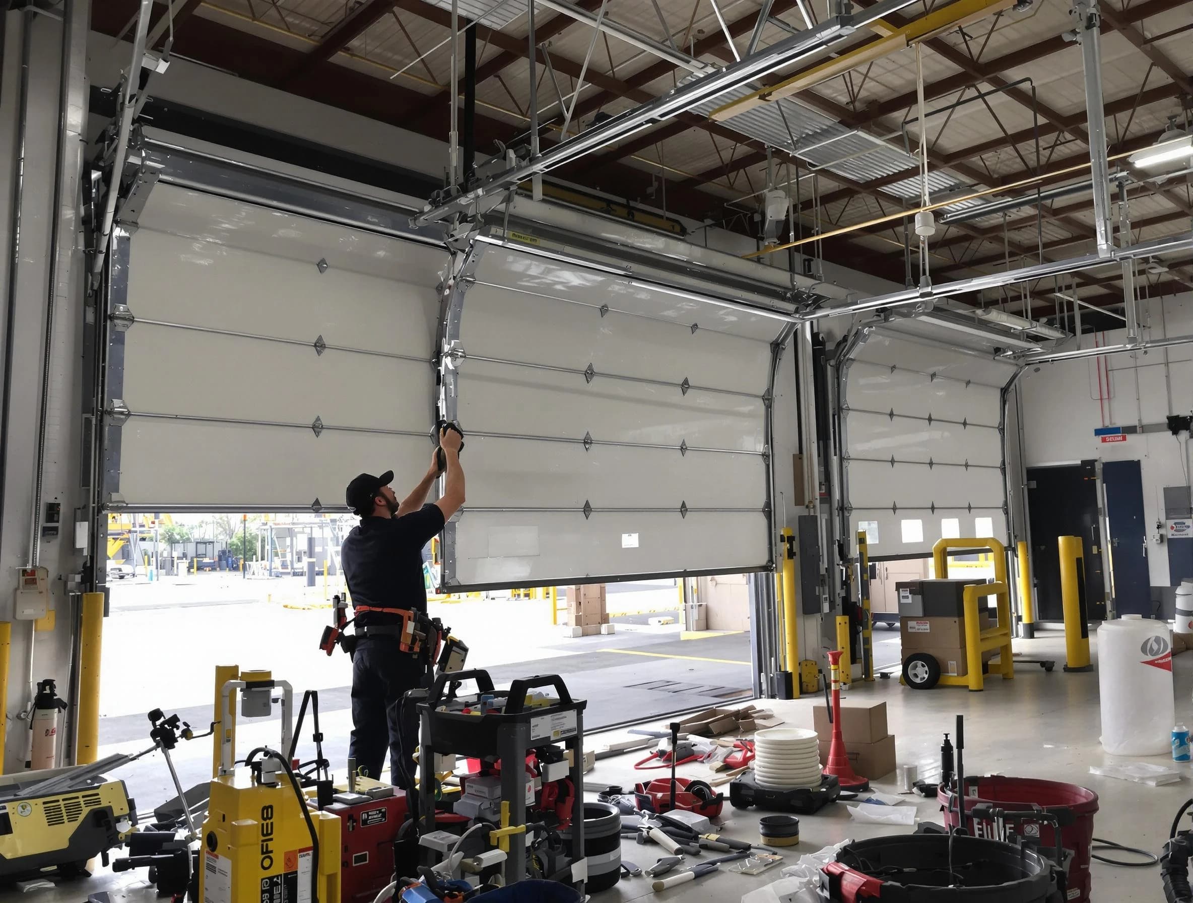 Orem Garage Door Repair technician performing commercial garage door repair in Orem