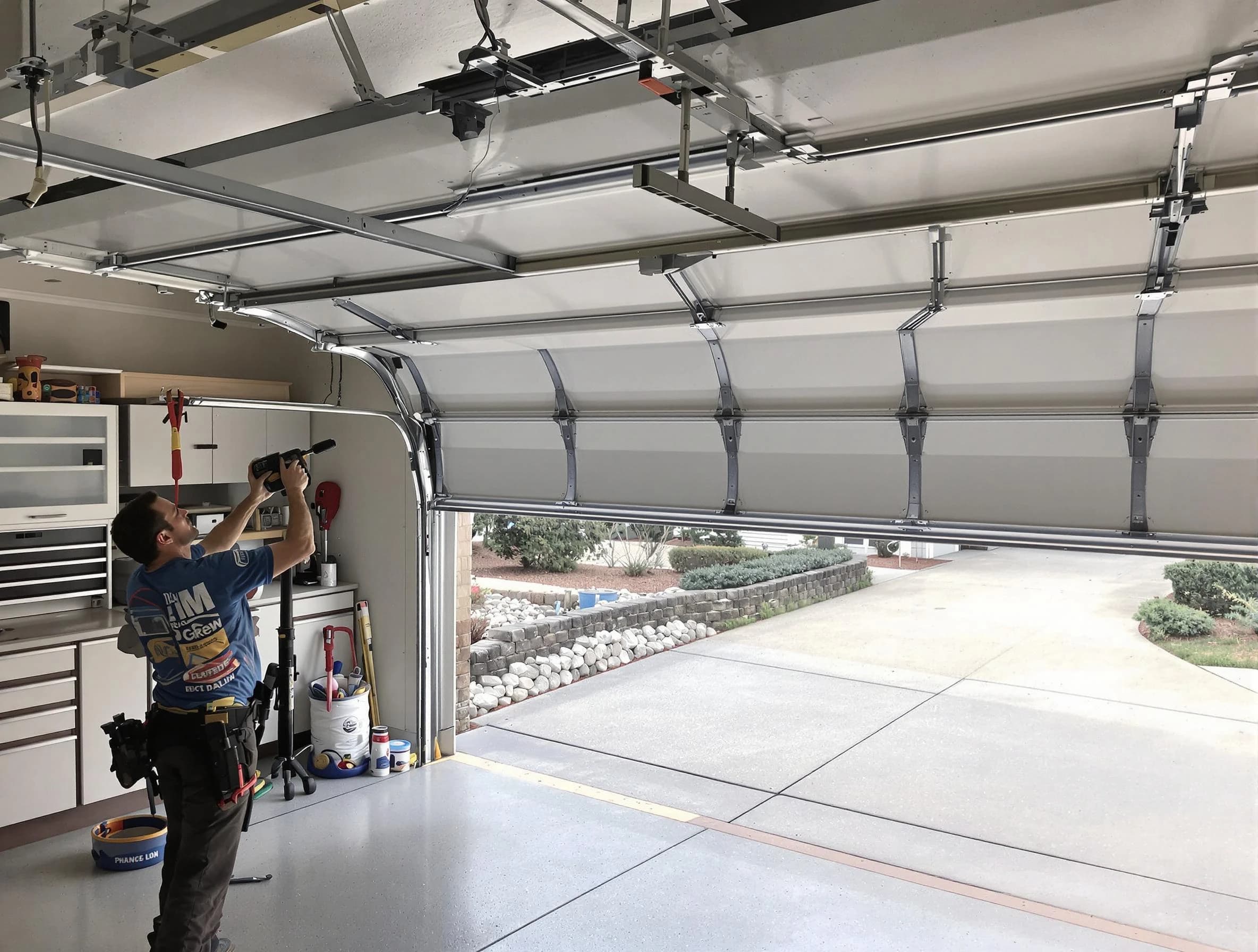 Garage door track repair service by Orem Garage Door Repair in Orem