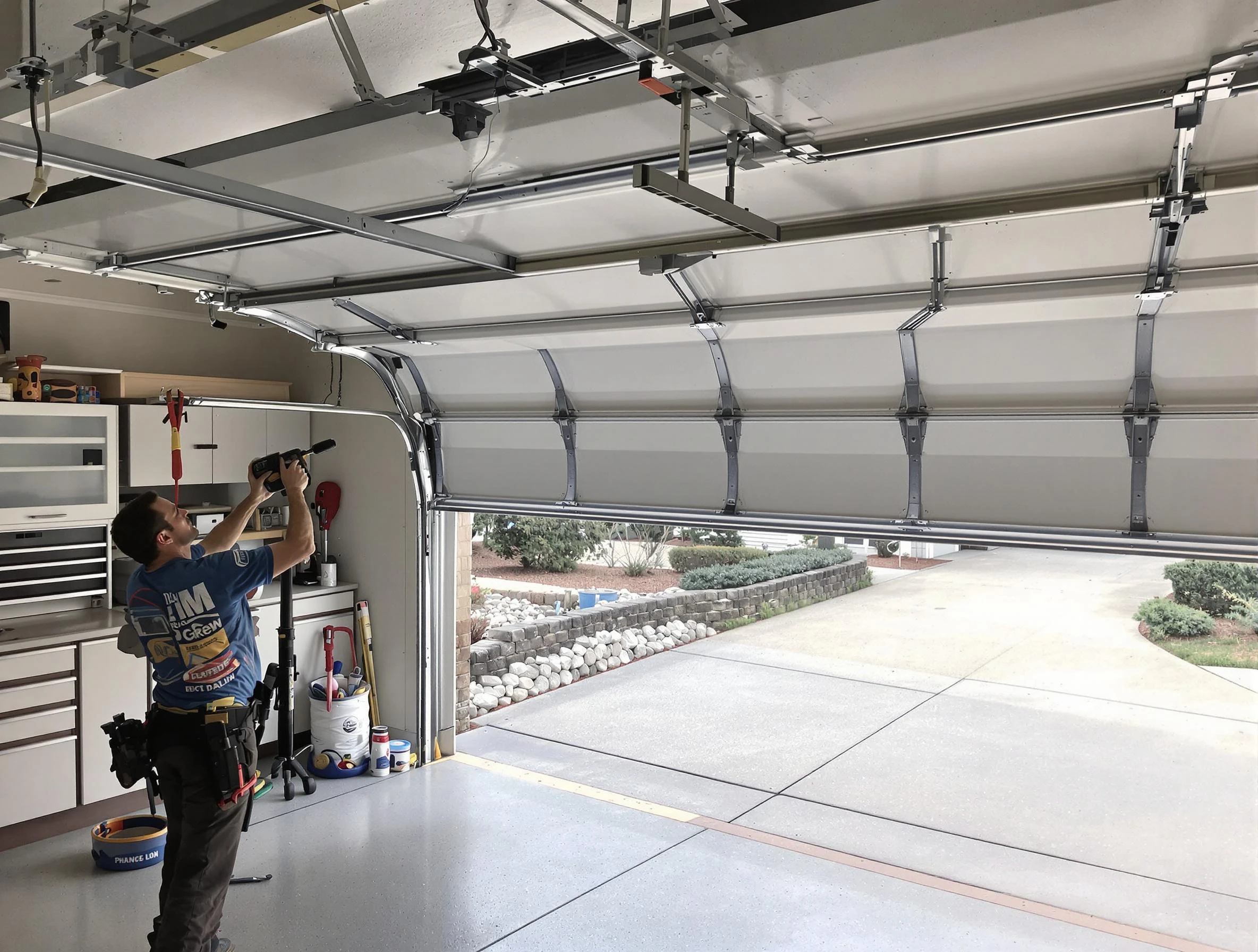 Garage door track repair service by Orem Garage Door Repair in Orem